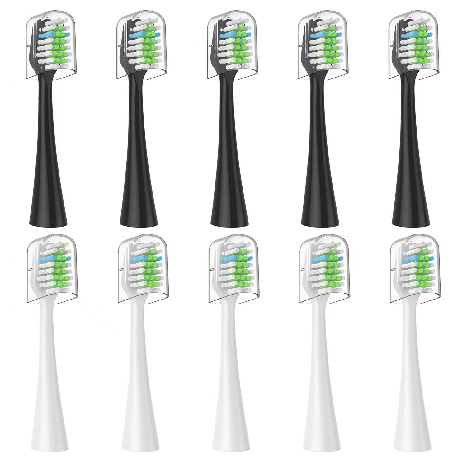 Photo 1 of Everystep Replacement Toothbrush Heads 10 Pack Only for AquaSonic Duo and for Home Dental Center,5 Black+5 White?Not for AquaSonic Other Series