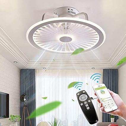 OMGPFR Stumm Deckenventilator mit Beleuchtung App und Fernbedienung