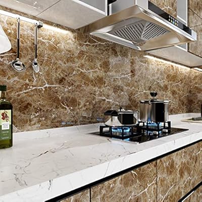 Veelike Brown Marble Contact Paper Peel And Stick Countertop Granite Wallpaper For Kitchen Cabinet Vinyl Waterproof Self Adhesive Removable Wall Paper Decorative For Home Decor 40cmx3m Amazon Sg Home Improvement