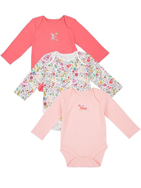 Baby Girls Bodysuit (Pack of 3)(MC119-1_Multicoloured_Newborn)