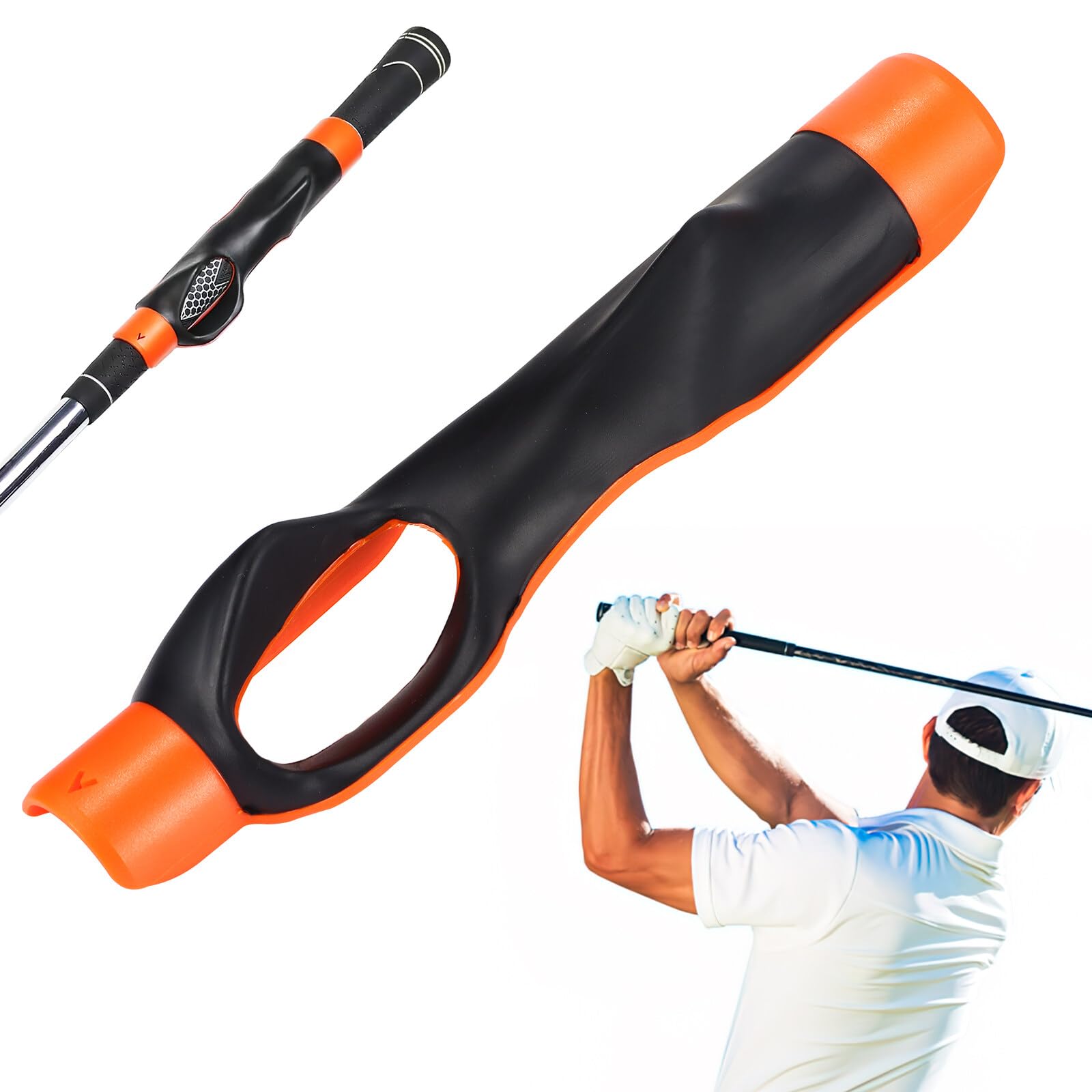 QIUWORE Golf Grip Training Aid,Golf Swing Training Aid,Golf Grip Trainer,Golf Alignment Sticks,Golf Posture Correction,Right & Left Hand Practice Golf Assistant for Golf Beginner