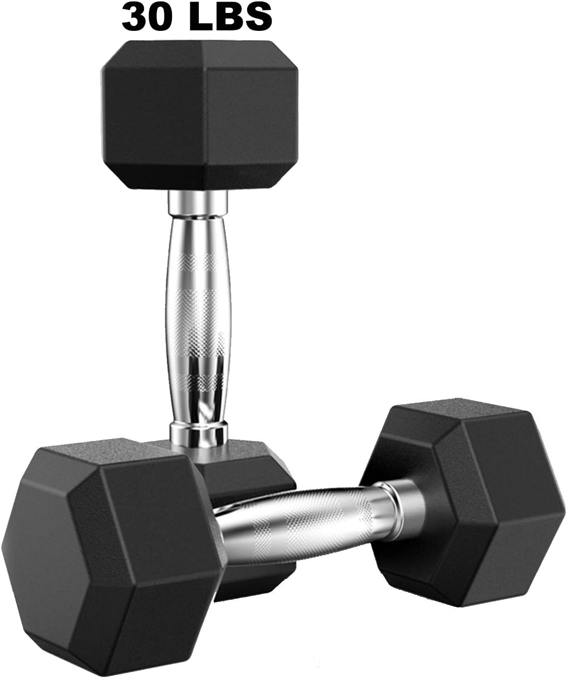 Joopee Rubber Encased Hex Hand Dumbbell Weight - 1 Pair Hex Dumbbells for Strength Training, Weight Loss, Workout Bench, Gym Equipment, and Home Heavy Dumbbells