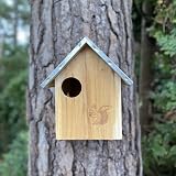Selections Wooden Squirrel Nest Box Habitat With Metal Roof 29x26x24 cm view 3