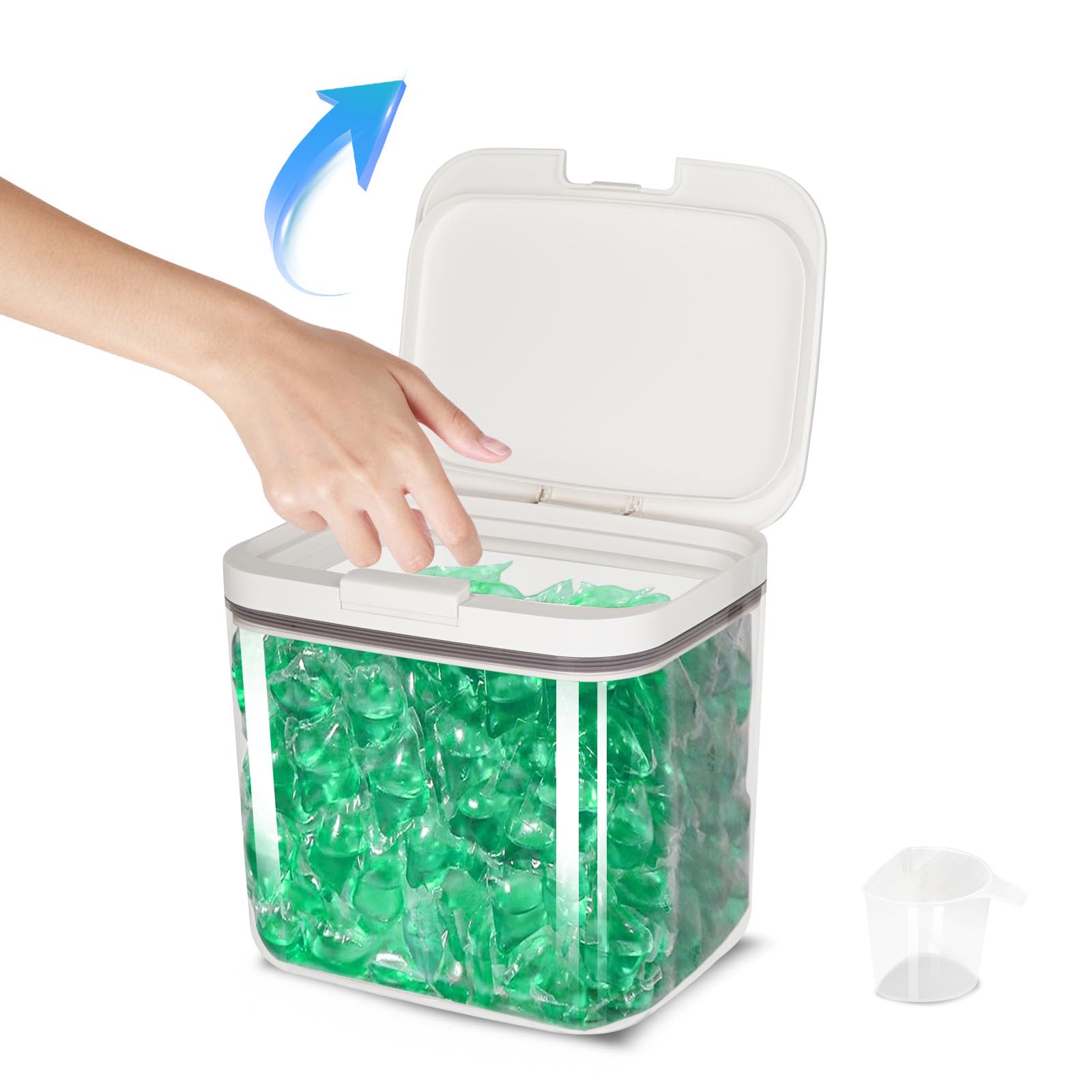 sunal Laundry Pods Storage Container For Laundry Room Organization, 4.5L Large Capacity Washing Powder Container with Airtight Lid for Powder, Detergent, Scent Booster Storage