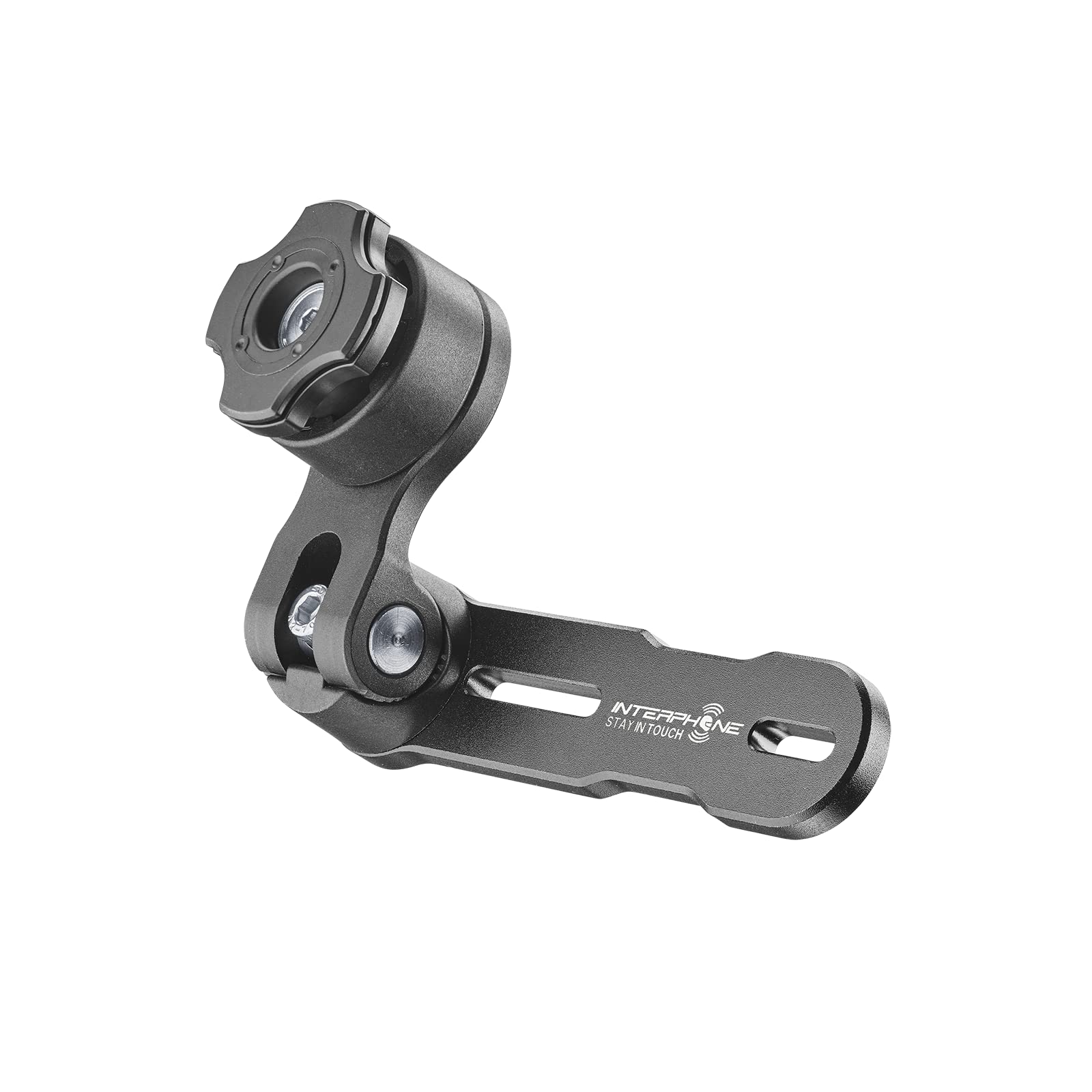 INTERPHONE - Quiklox modular system - Motorcycle holder support - Quiklox hooking for Cover Bracket -Fumed Bracket Bracket - Adjustable 360 ​​Horizontal 90 Vertical - Quick release attachment