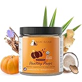 kin+kind Probiotics Pumpkin Powder for Dogs - Digestive Health Support with Prebiotics & Fiber - Cat and Dog Vitamins and Supplements for Gut Health, Healthy Poops & Immune Support - USA - 4 oz