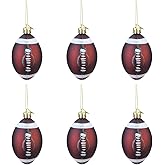 NUOBESTY 6pcs Christmas Football Ornaments Christmas Tree Ball Decorations Football Sports Theme Christmas Holiday Party Decorations