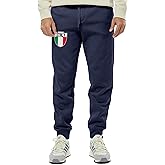 Italy Crest - Forza Italia National Soccer Cup Unisex Drawstring Fleece Jogger Pants (Medium, Navy Blue)