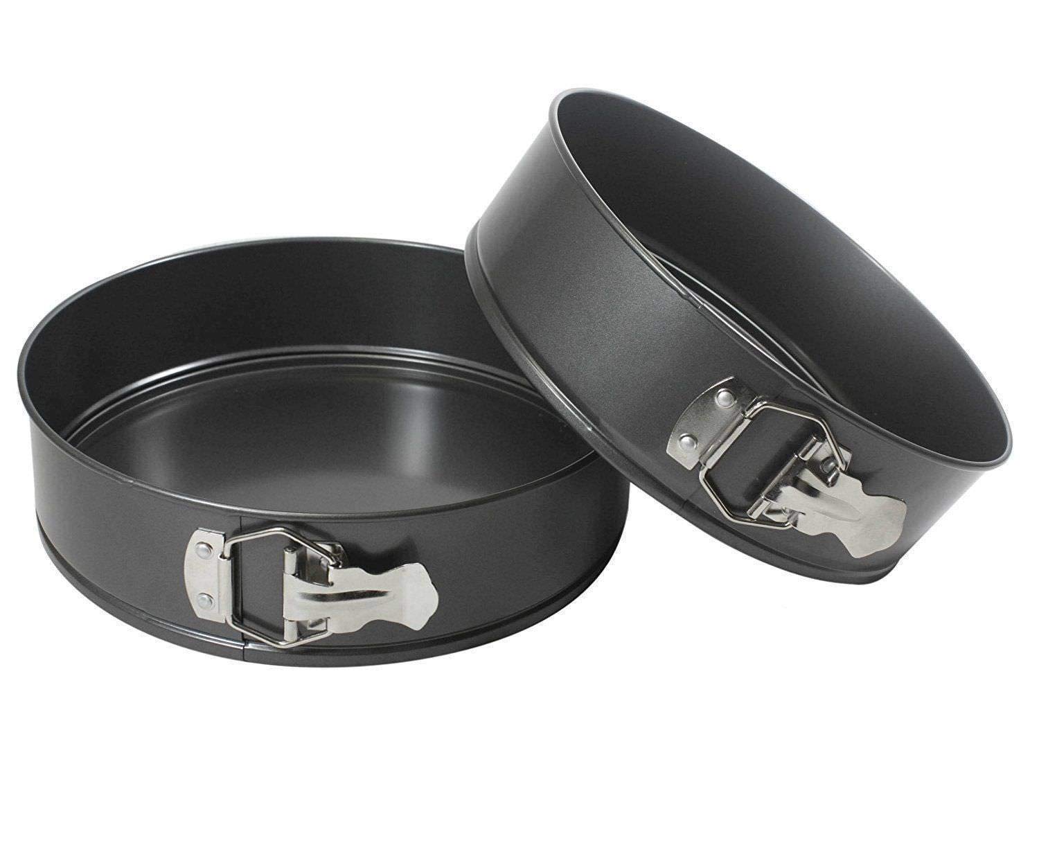 Sojon Set of 2 Round Cake TINS 9 INCH Non Stick Spring Form Loose Base Baking PAN Tray