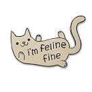 Pinsanity Cute "I'm Feline Fine" Cat Enamel Lapel Pin