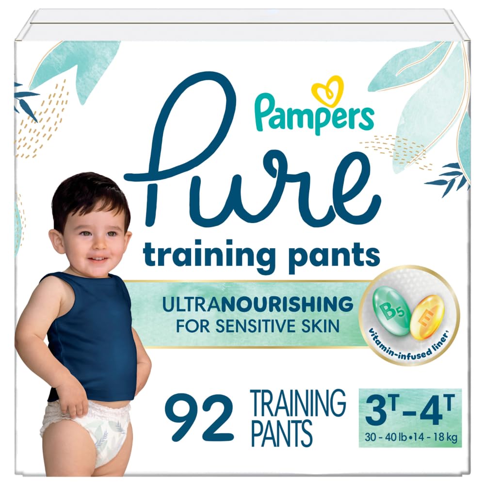 Photo 1 of Pampers Pure Protection Training Underwear, Unisex, Size 3T4T, 92 Count, Premium, Hypoallergenic, Soft, Absorbent