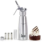 ICO 0.5L (1 Pint) Professional Stainless Steel Whipped Cream Dispenser for Whipped Cream, Whip Cream Dispenser Used with 8g N