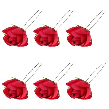Amazon Com Mopolis 6pcs Womes Fabric Flower Hair Pin Brooch