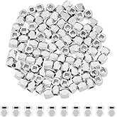 Hobbspring 100Pcs 925 Sterling Silver Plated Spacer Beads 2mm Faceted Spacer Beads Metal Cube Loose Beads Tiny Brass Bead for Ring Necklace Earring Bracelets Making