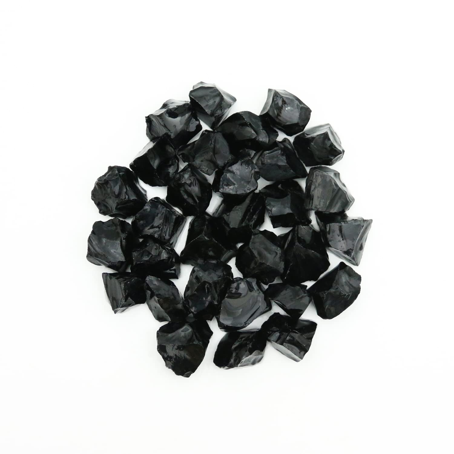 Nvzi Rough Crystals and Healing Stones, Bulk Crystals, Rocks for Tumbling, Raw Quartz Stone Bulk, Amathesis Crystal, Calcite Crystal for Decoration, Wicca, Chakra (460G) (Black Obsidian)
