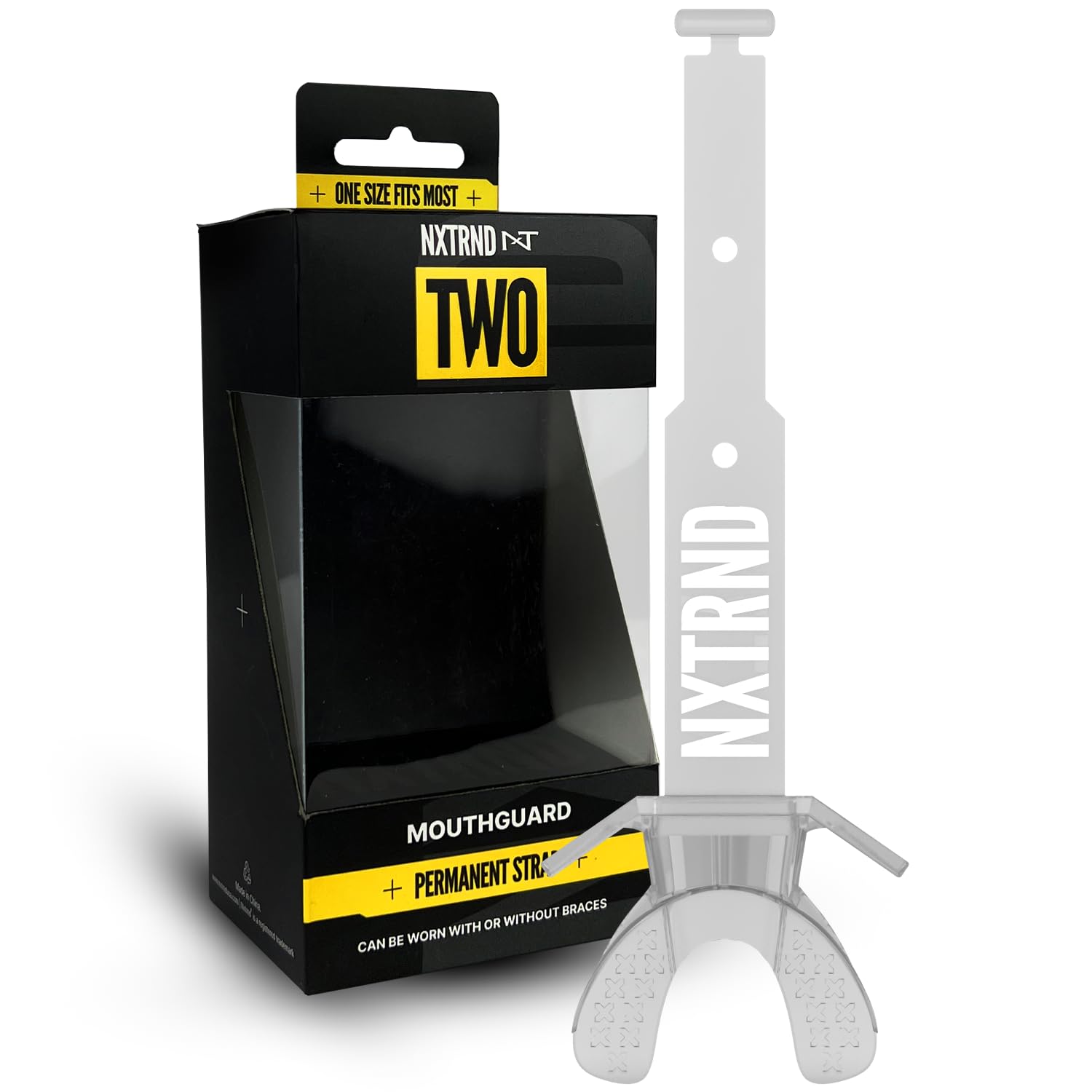 Photo 1 of Nxtrnd Two Football Mouth Guard, Football Mouthpiece with Strap, Fits Adult & Youth (Transparent)