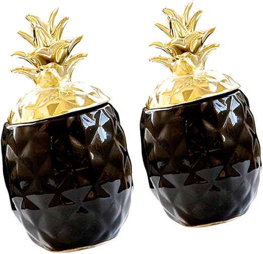 Amazon Com Vankoa 2 Pack Ceramic Pineapple Storage Jar Candy Jar