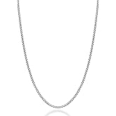 Miabella Italian 925 Sterling Silver Solid 2mm Round Box Chain Necklace for Women Men, Made in Italy