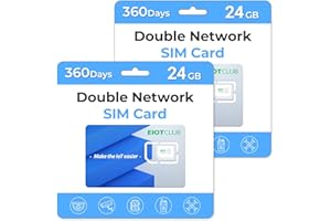 (2 Pack) EIOTCLUB Data Only SIM Card-24GB 360Day-Support USA 5G/4G/LTE Coverage Network for Cellular Security Camera Hunting Camera & Router (No Phone Number, Data Only)