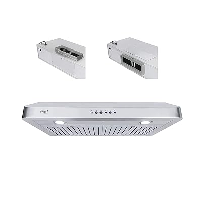 Awoco 6" Stainless Steel Under-Cabinet Range Hood, Rectangle Vent