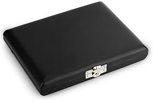 Hamwesh Saxophone Reed Box - Quality Wood Material - Sleek PU Leather Cover Protects 6 Pieces Reeds Ideal for Safe Storage an