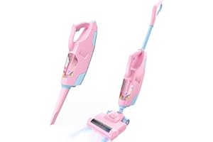 SMILESSKIDDO Kids Vacuum That Really Works - Toddler Toy Vacuum with 2 Nozzles, Sound and Ball Popping Action, Housekeeping Toys for Children Boys & Girls (Pink)