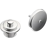 Moen Chrome Push-N-Lock Metal Tub and Shower Drain Kit and Overflow Cover with 1-1/2 Inch Threads, T90331