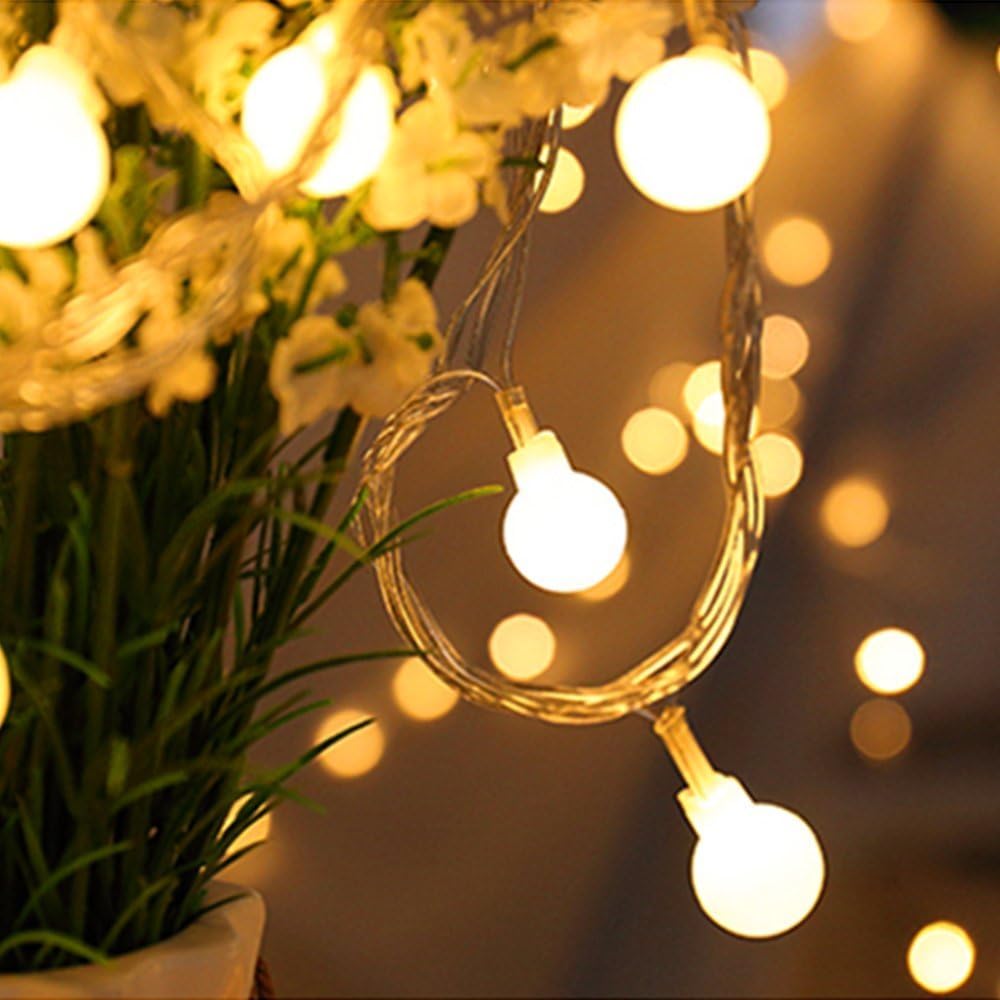 ZOUTOG Battery Operated String Lights, 33ft/10m 100 LED Bulb Warm White Globe String Lights with Remote Controller, Decorative Timer Fairy Light for Christmas/Wedding/Party Indoor and Outdoor : Garden & Outdoor