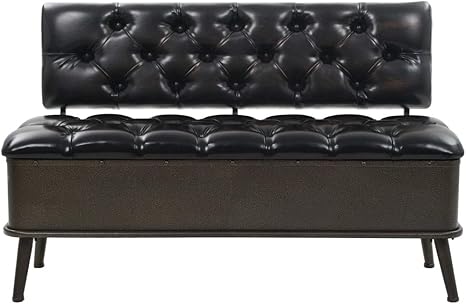 Vidaxl Banc De Rangement Avec Dossier Cuir Artificiel 120 X 52 X 75 Cm Amazon Fr Cuisine Maison
