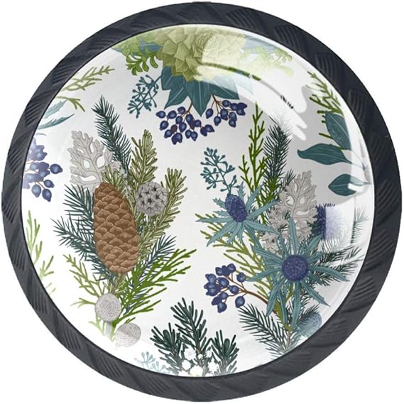 Bunte 4 runde Griffe für Küchenschranktür, Schrank, Schublade, Muscheln