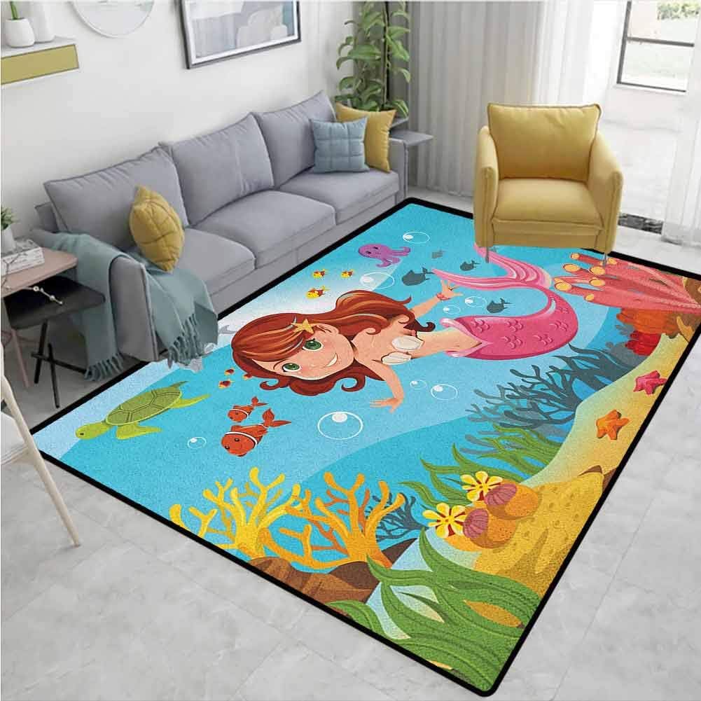 YucouHome Underwater Nautical Area Rug Bedroom, Fairy