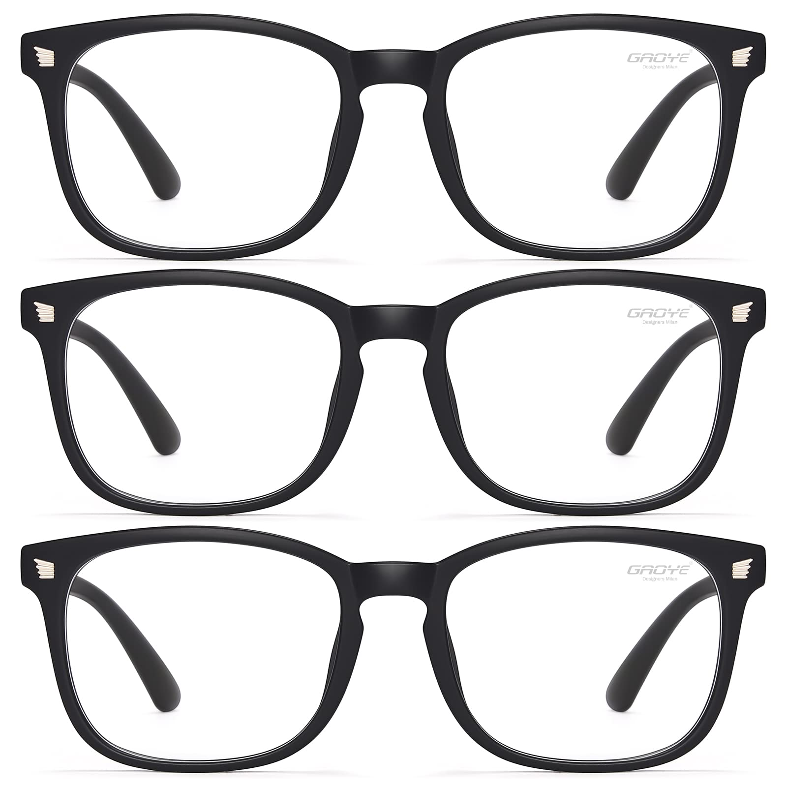 Photo 1 of Gaoye Stylish Blue Light Glasses for Woman - Computer Glasses 99% Blue Light Blocking - Lightweight TR90 Frames - 3 pack