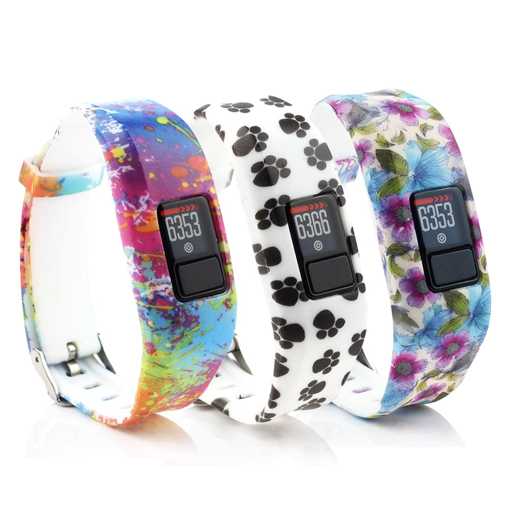 Honecumi Compatible With Garmin Vivofit 3/Jr/Jr 2 Replacement Strap - Soft Silicone Watchband for Men, Women, Kids, Boys, Girls