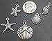 CrazyPiercing 30 Starfish, Seashell Charms Lot Silver Tone (30 PCS)
