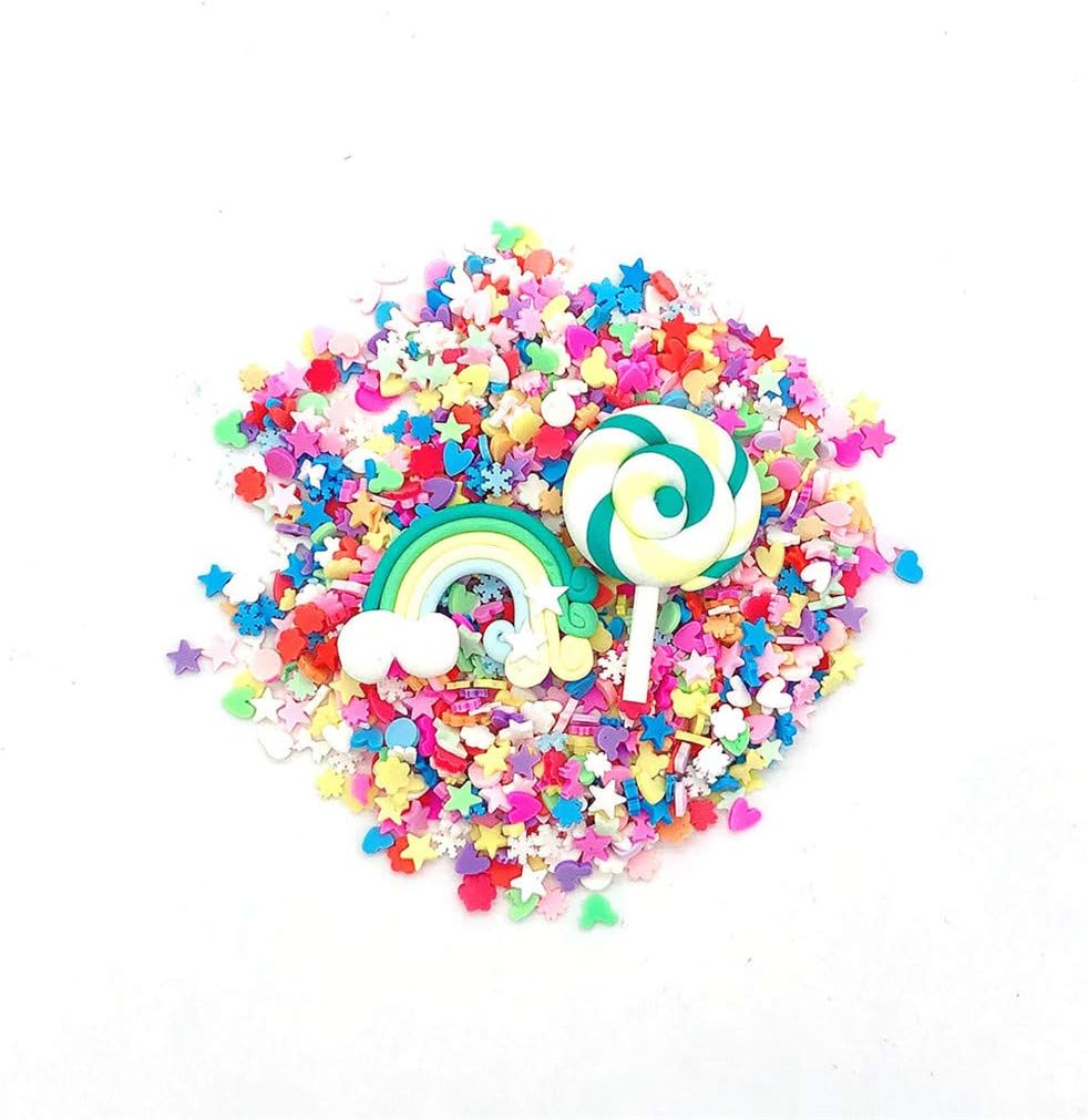 Ynbb Fluffy Slime Accessories Part, Fashion Colorful Rainbow Puff Putty Scented Clay Crystal Mud for Slime DIY Decoration (Green, One size)