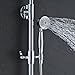 Senlesen Bathroom 8-Inch Rainfall Shower Faucet System Wall Mounted Dual Cross Handle Bathtub Shower Mixer Tap with Handheld Spray Chrome