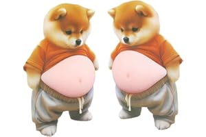 3D Shiba Inu Dog Belly Sticker, Super Soft Silicone Anti-Collision Sticker for Car Door Furniture, Cute Puppy Decal with Self