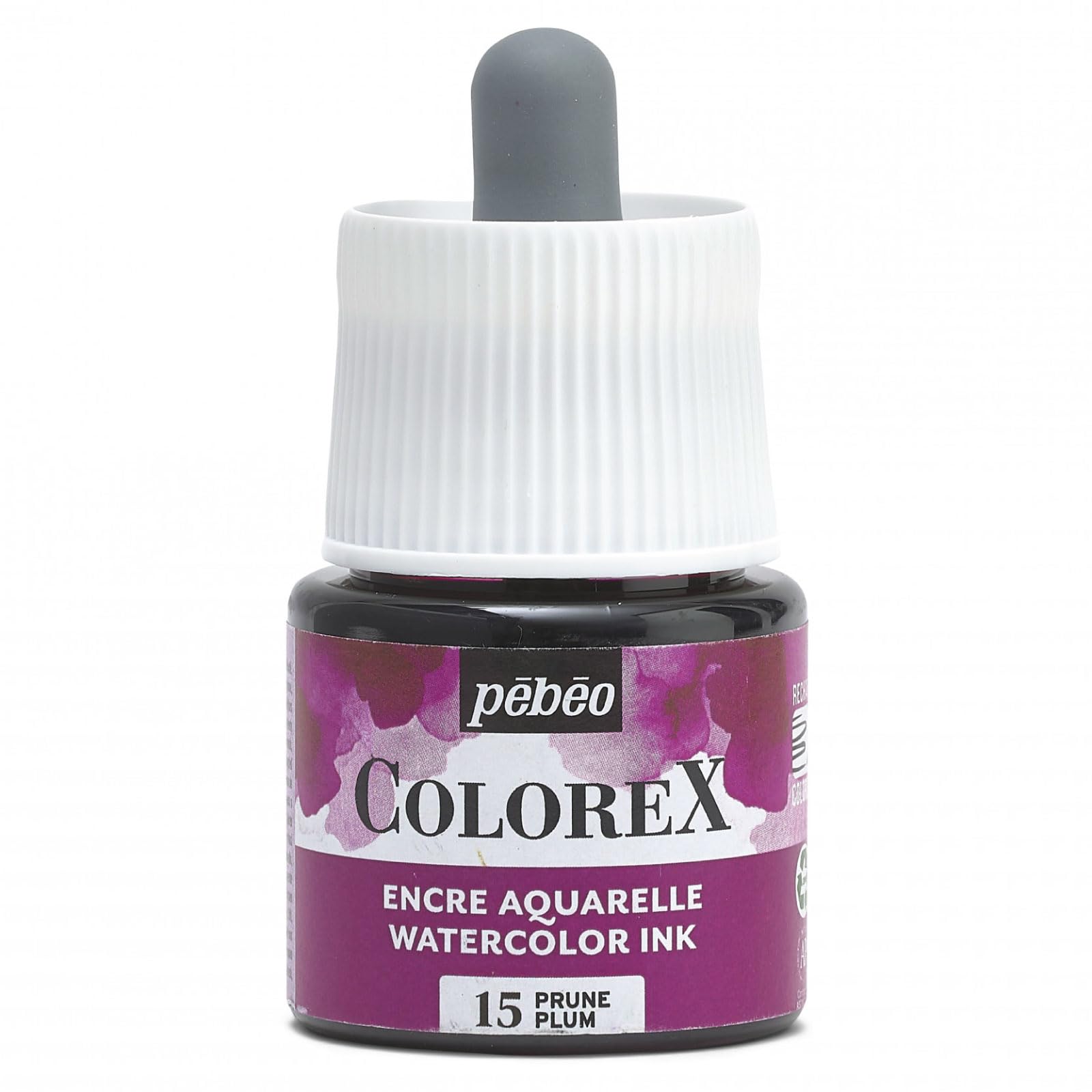 Pébéo - Colorex Ink 45 ml Plum – Colorex Watercolour Ink Pébéo – Velvety Purple Ink – Multi-Tool Drawing Ink for All Media – 45 ml – Plum