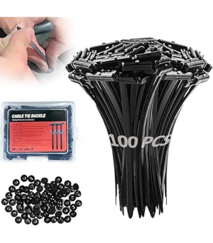 50 Pcs Nylon Universal Cable Tie Buckle, Heavy Duty Self-Locking Zip