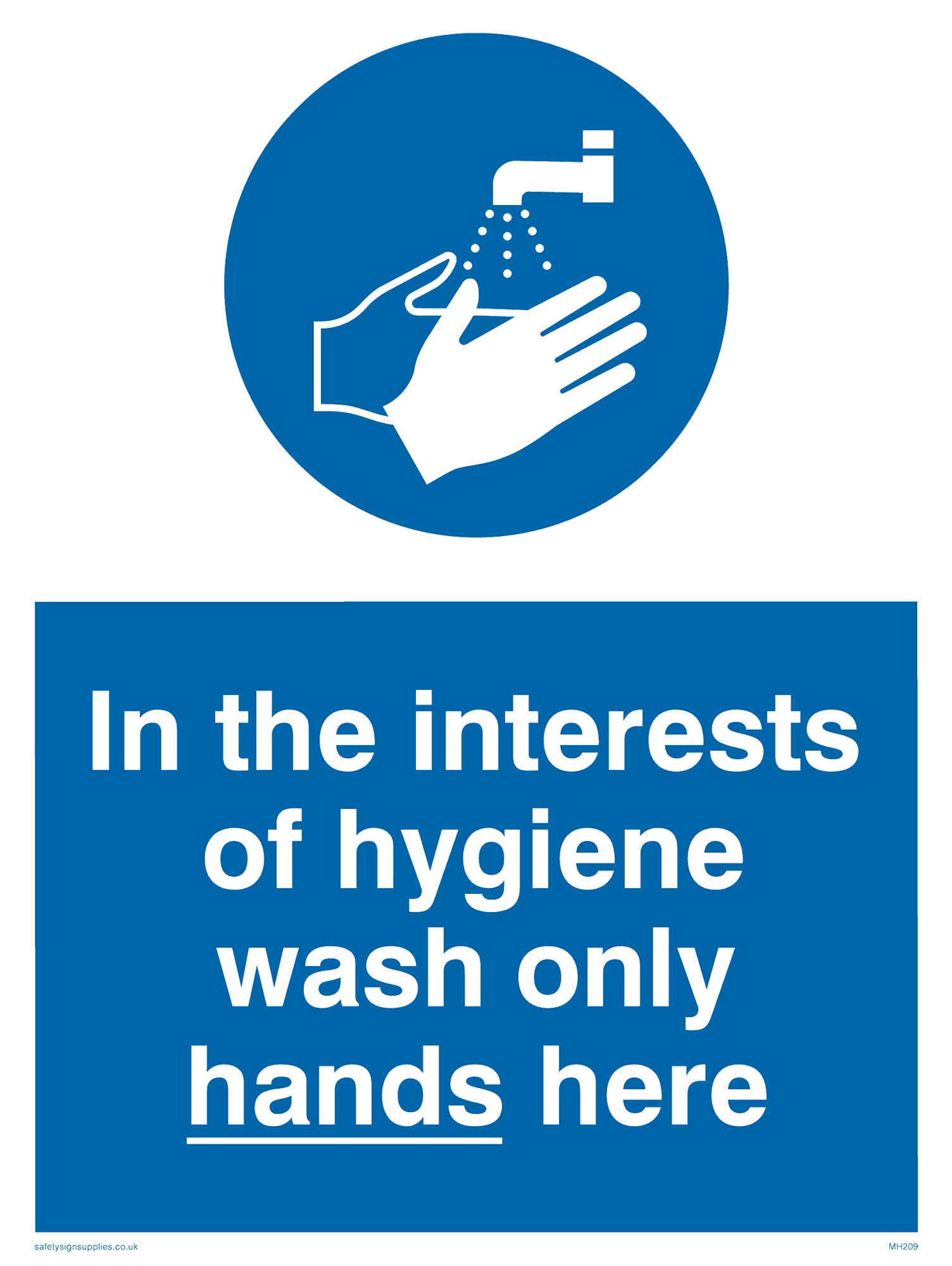 Pack of five - Wash Only Hands Here Sign - 150x200mm - A5P