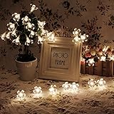 InnooTech Led Sakura Battery Operated String Fairy Light Flower Outdoor Indoor Christmas Tree Light Warm White 40 Led for Bedroom Decoration