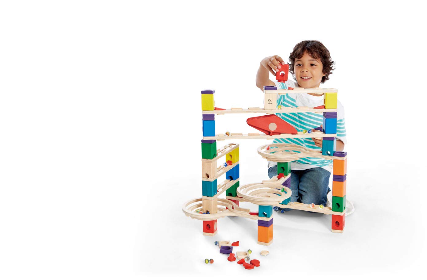 Hape Quadrilla Wooden Marble Run Construction System, Vertigo, with
