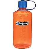 Nalgene Tritan Narrow Mouth BPA-Free Water Bottle, Orange w/Blue Cap, 32 oz