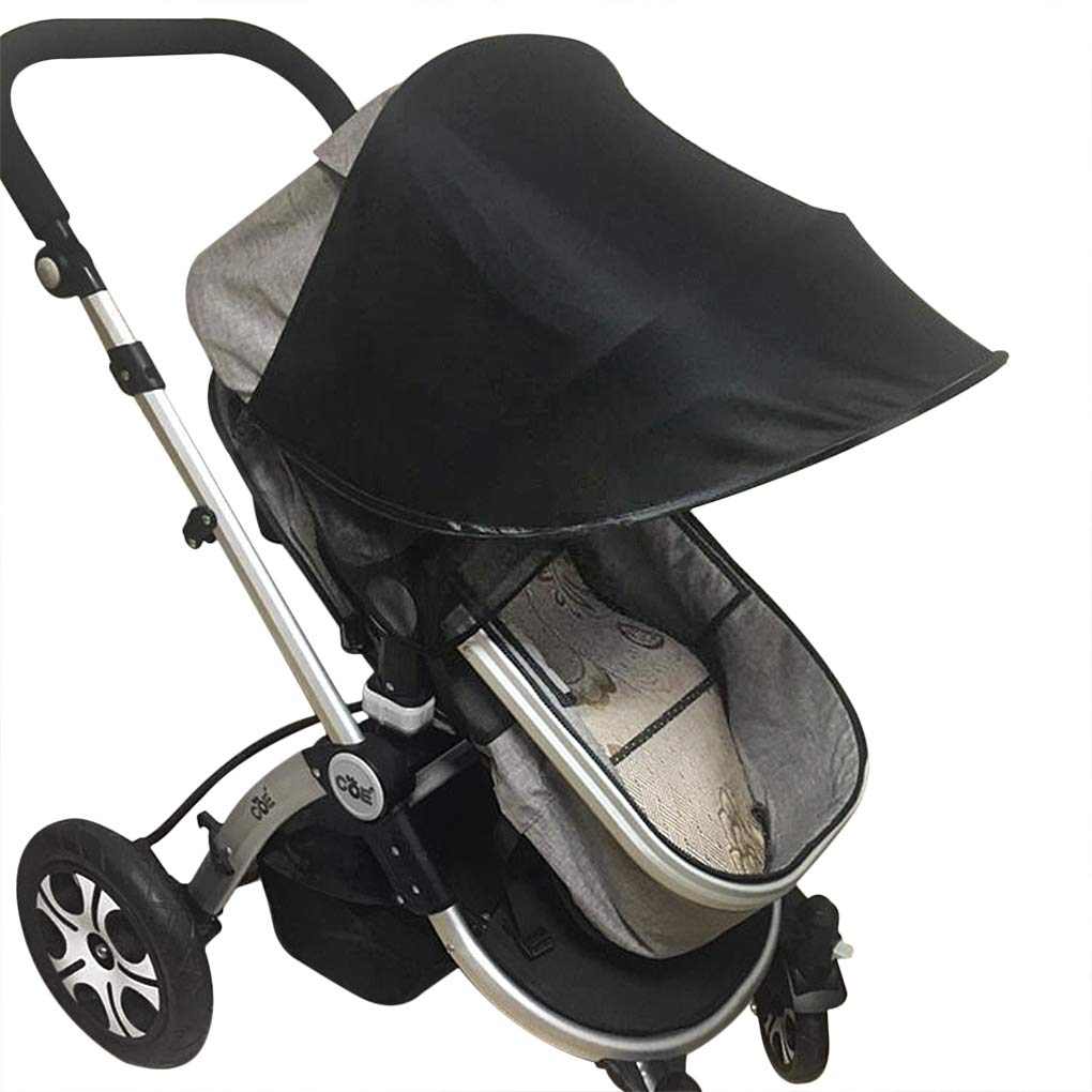 Universal Baby Stroller Sun Shade Cover Pushchair Stroller Prams Buggies Wide Sunblock Sun Shade Canopy UV Protection Sunshade Curtain Mosquito Net Black