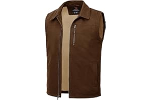 TBMPOY Men's Winter Vest Casual Sherpa Fleece lined Full Zip Lightweight Vest Outerwear Warm Cotton Travel Jackets