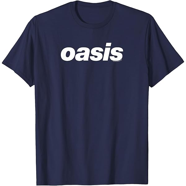 Amazon.com: Oasis – White Logo On Navy T-Shirt : Clothing