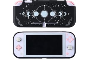 CASOSEXPLORELAB Case for Nintendo Switch Lite Protective Accessories Soft Silicone Cover Shell Compatible ONLY for Switch Lite Black Moon Phase Anti-Drop Shock Proof Aesthetic Protector