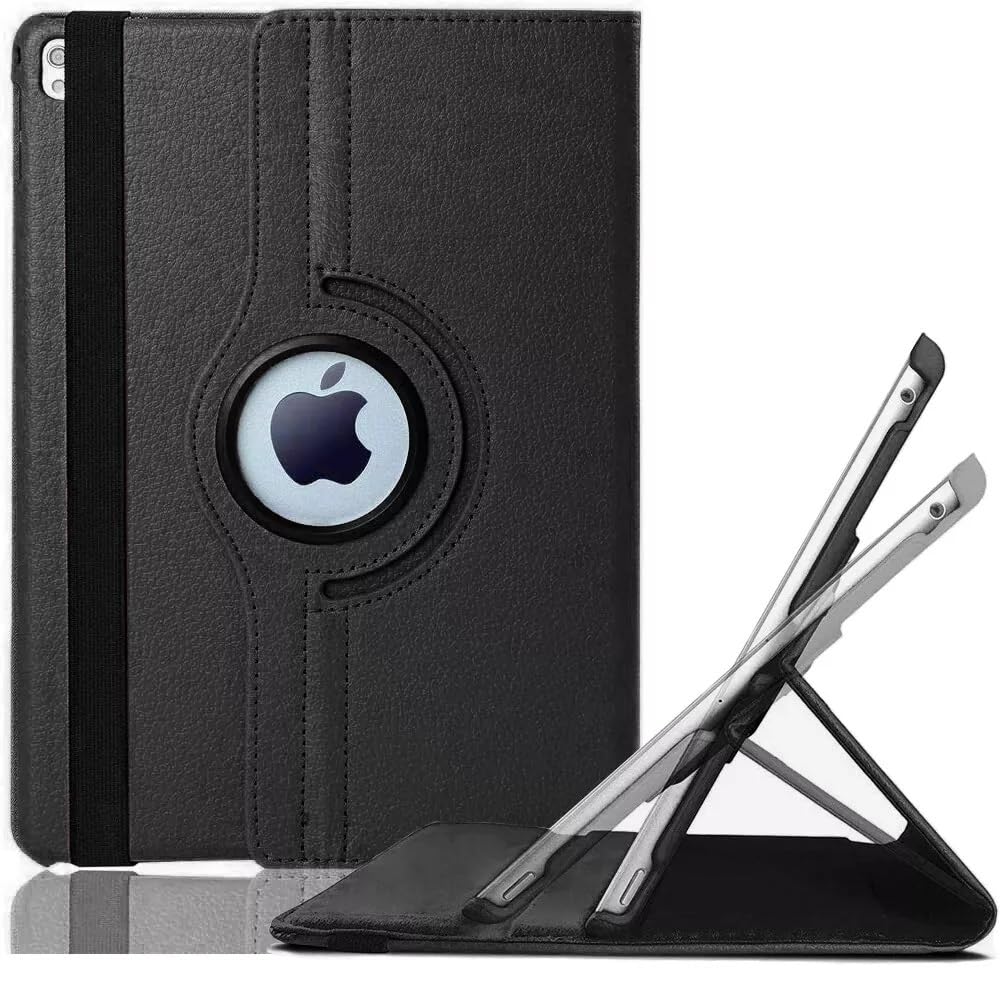 World Biz 360 Rotation Case for iPad Pro 12.9" (2015-2017) (1st / 2nd Generation) Shockproof PU Leather Book Style Flip Folio 360° Rotating Protection Cover With Folding Stand Function (Black) — image 1