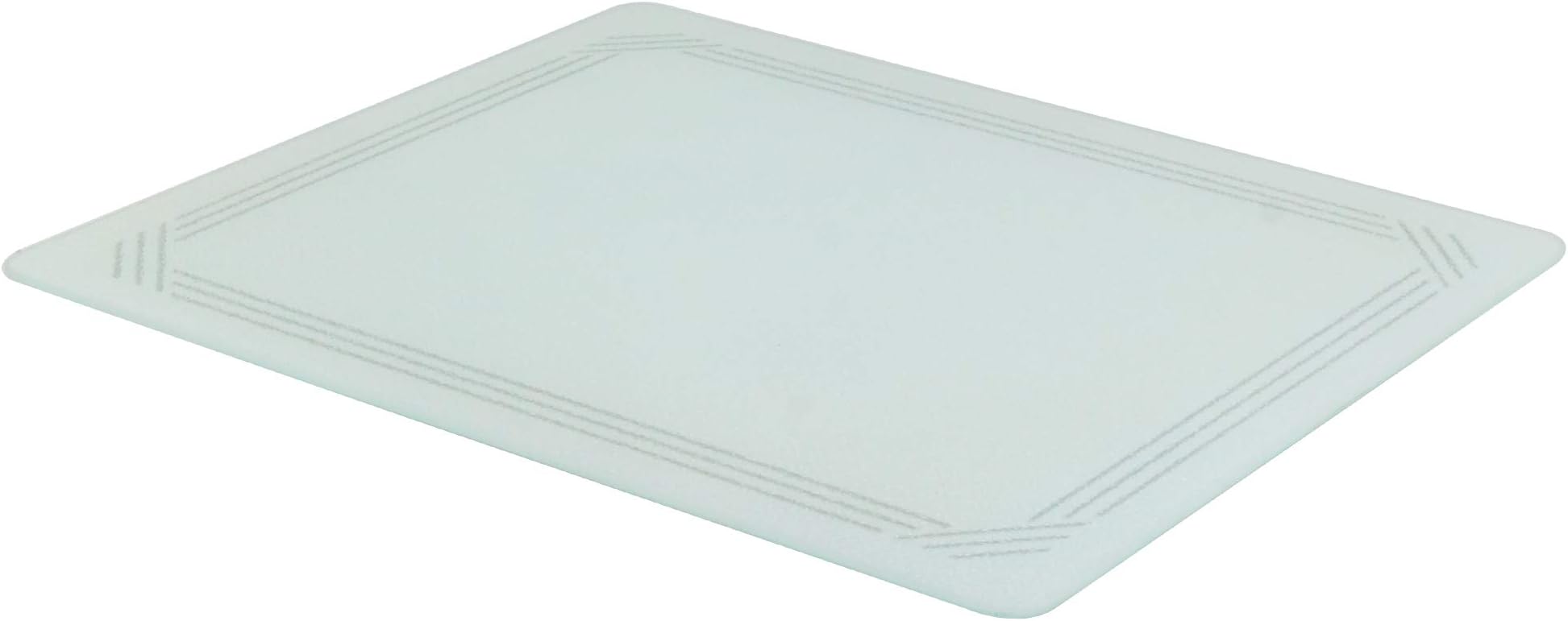 Vance 20 x 16 inch White with Gray Border Surface Saver Tempered Glass Cutting Board | Best Kitchen Chopping Board for Food Prep | BPA-Free | Non-Porous
