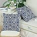CaliTime Pack of 2 Soft Canvas Throw Pillow Covers Cases for Couch Sofa Home Decor Modern Quatrefoil Geometric 18 X 18 Inches Navy Blue